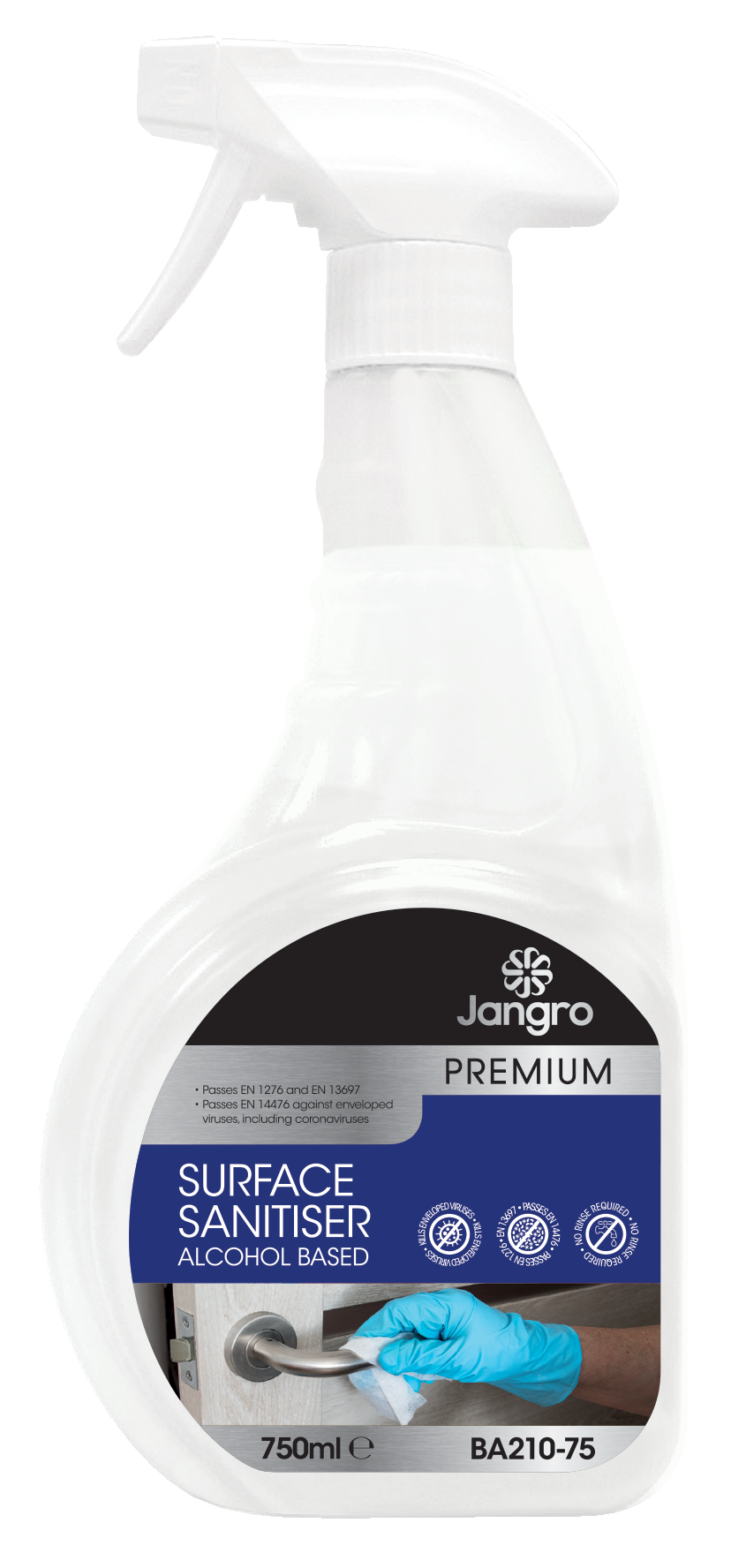 Premium Surface Sanitiser Alcohol Based 750ml x6 - BA210-75 - T100 750MLX6-Jangro