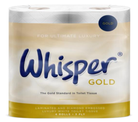 Whisper Gold 3ply LuxuryT/Roll x 40 WGOLDNDS