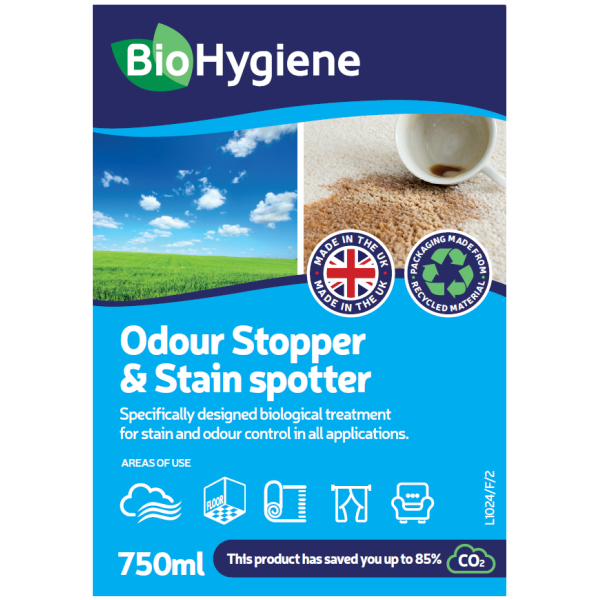 BioHygiene Odour Stopper & Stain Spotter 750ml | Eco-Friendly Odour & Stain Remover