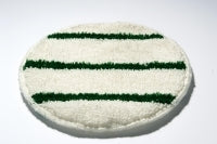 17" Queen Carpet Bonnet - professional cleaning pad with green stripes.