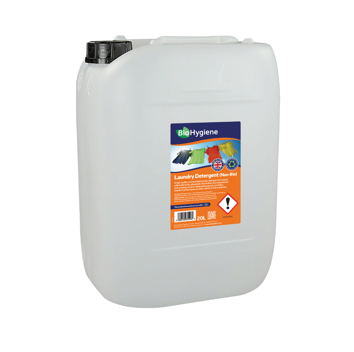 BioHygiene Laundry Detergent Non-Bio 20L | Eco-Friendly Commercial Washing Solution
