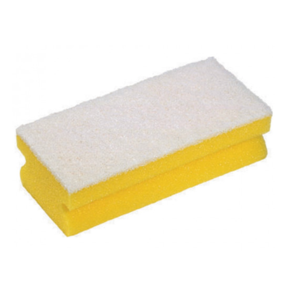 Easigrip Sponge Scourer Yellow x10 - HL005-Y | Dual-Action Cleaning Pads