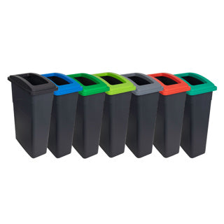 Recycling Wall Hugger Bin 90L & Lid Red - 105210 | Slim Space‑Saving Recycling Bin