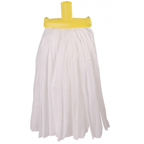 Prairie Big White Mop - Heavy-Duty, Yellow Handle | HA080-Y