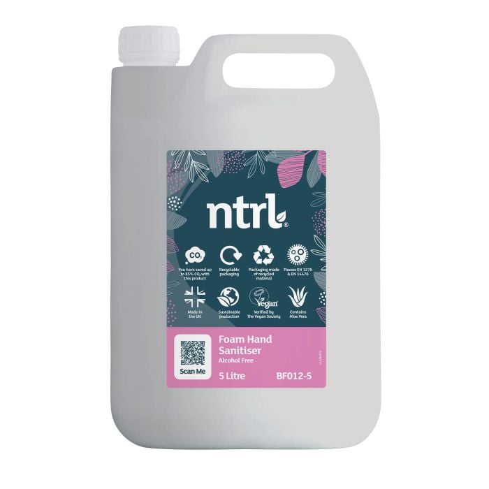 Jangro NTRL Foam Hand Sanitiser Alcohol Free 5L - BF012-5 | Eco-Friendly & Skin Safe