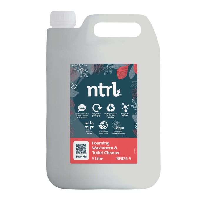 Jangro NTRL Foaming Washroom & Toilet Cleaner 5L - Eco-Friendly & Effective | BF026-5