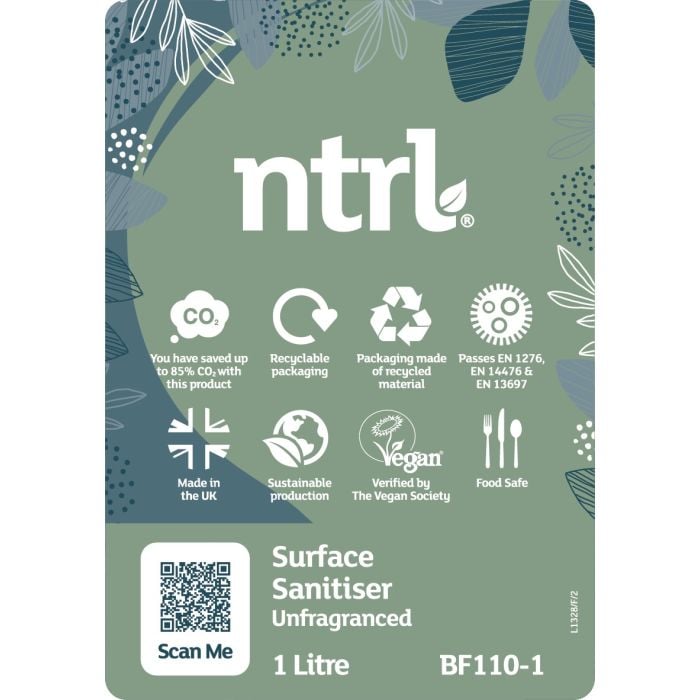 Jangro NTRL Surface Sanitiser Unfragranced 1L - BF110-1 | Eco-Friendly Disinfectant