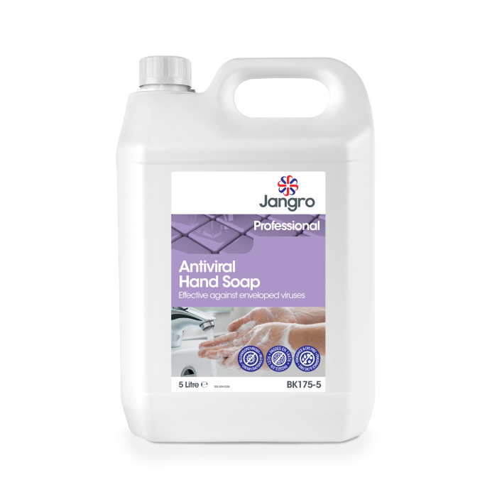 Jangro Professional Antiviral Hand Soap 5L – effective against enveloped viruses.