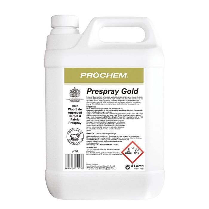 Prochem Prespray Gold 5L - B107 / BM057-5 | Low VOC Carpet Pre-Spray