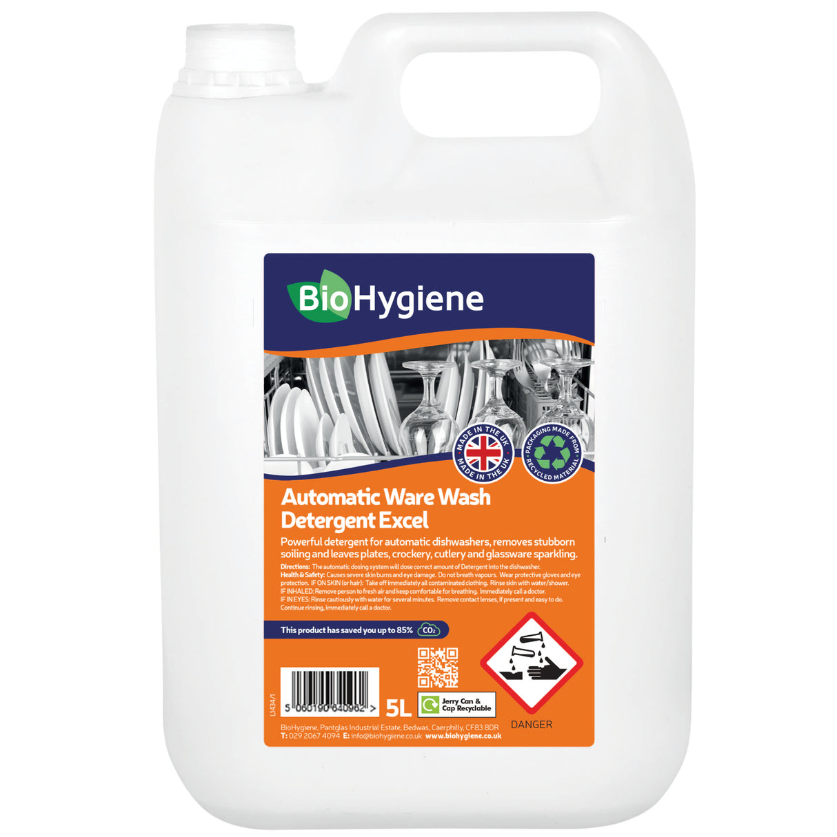 BioHygiene Automatic Dish/Ware Wash Detergent 5L | Eco-Friendly Commercial Cleaner