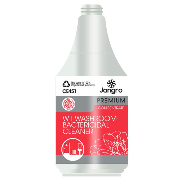 Jangro Enviro W1 Washroom Cleaner Trigger Bottle - CE451 | Reusable & Colour-Coded