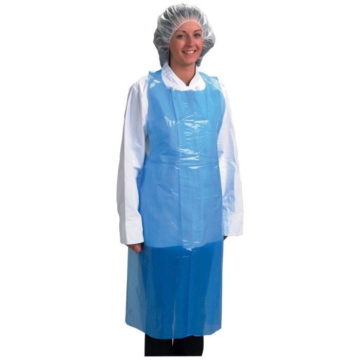 Blue Disposable Apron – protective wear for hygiene and safety in various settings.
