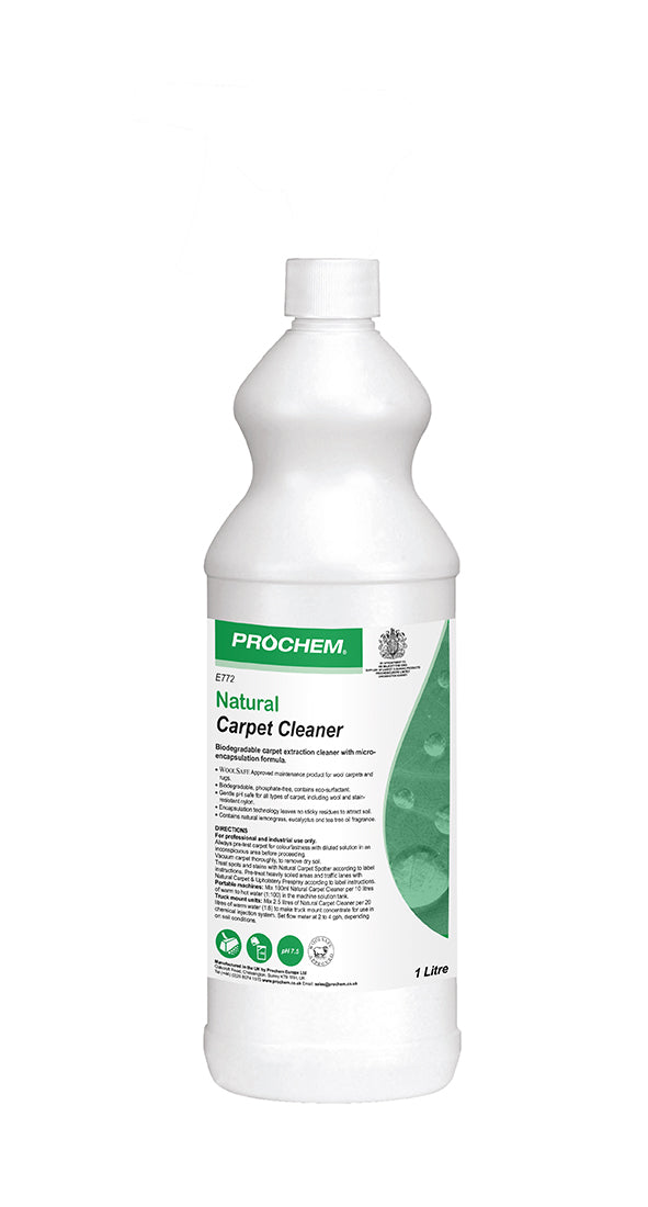Prochem Natural Carpet Cleaner 1L - E772‑01 | Plant‑Based Professional Carpet Cleaner