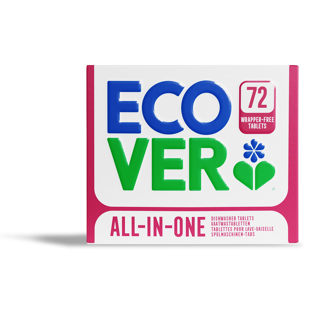 Ecover All-in-One Dishwasher Tablets 72 Pack | Eco-Friendly & Powerful Cleaning