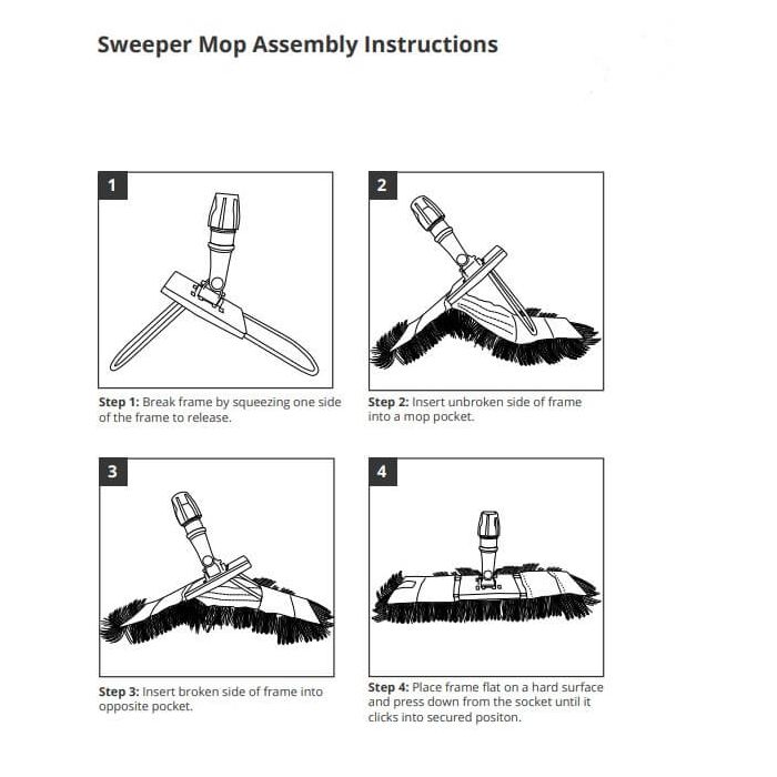 16"/40cm Sweeper Complete Blue - HE130-B 102313 | Efficient Floor Cleaning Tool