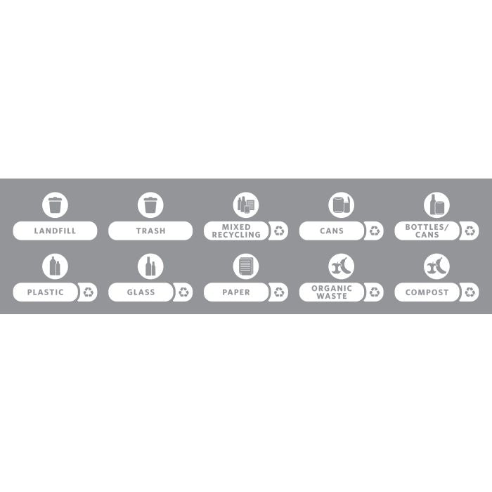Rubbermaid Slim Jim Recycling Station Label Kit CB530 (2057734)