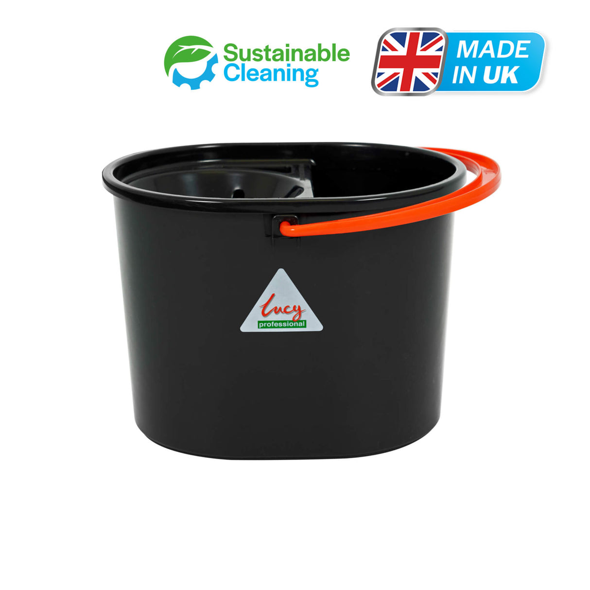 Recycled Oval Lucy Mop Bucket - Red Handle | L1500291 | Eco-Friendly Cleaning Tool