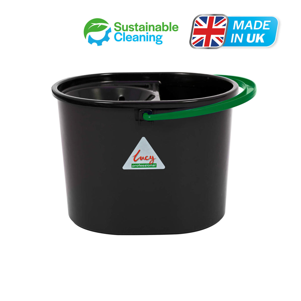 Recycled Oval Lucy Mop Bucket – Green Handle | L1500293 | Eco-Friendly Cleaning Tool