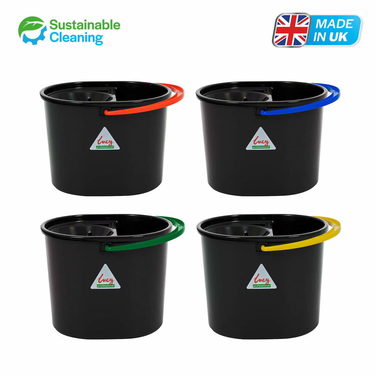 Recycled Oval Lucy Mop Bucket – Green Handle | L1500293 | Eco-Friendly Cleaning Tool