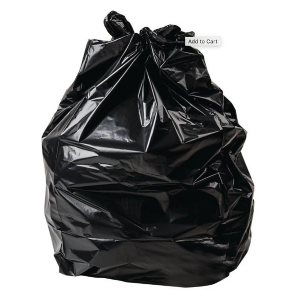 Heavy Duty Commercial Waste Bags – Black refuse sacks, 18" x 32" x 42", pack of 200.