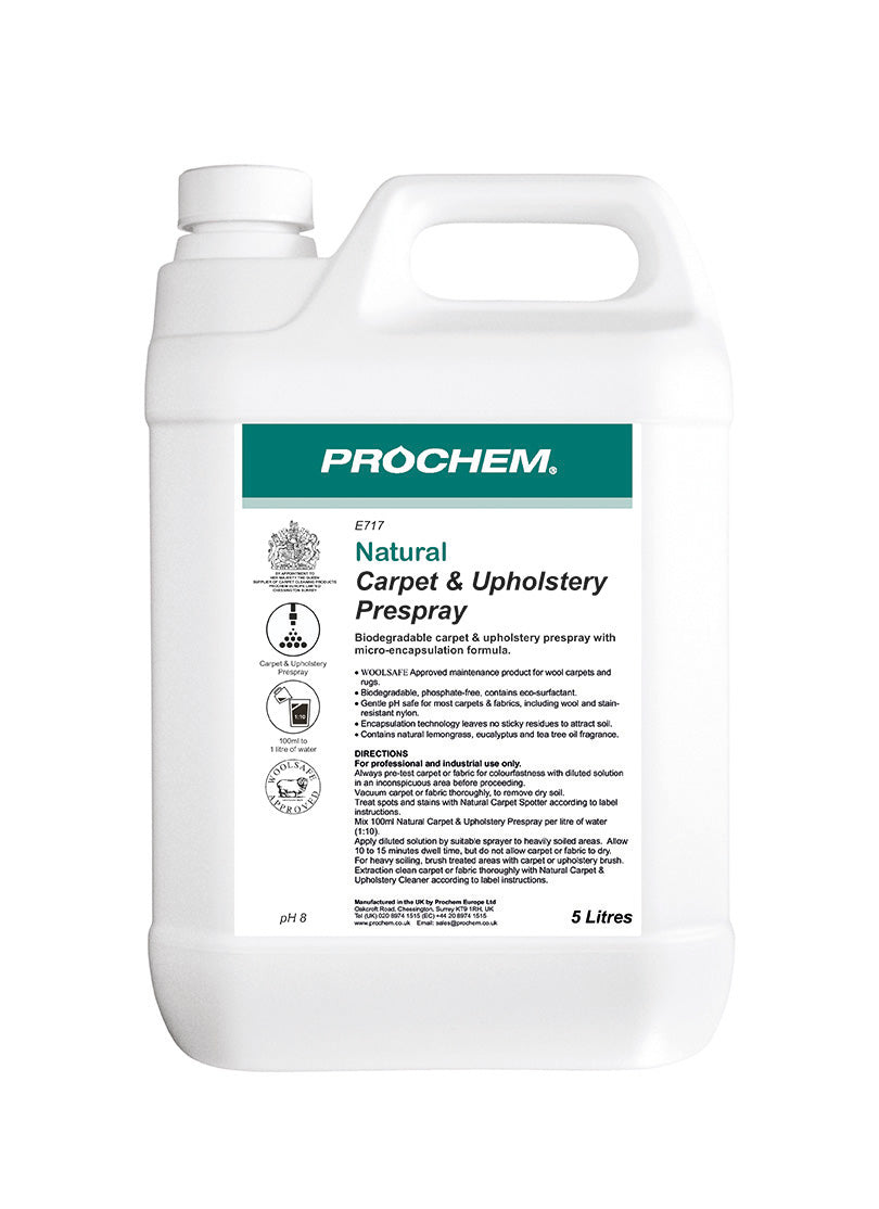 Prochem Natural Prespray 5L - E717‑05 | Plant‑Based Carpet Pre‑Spray Cleaner