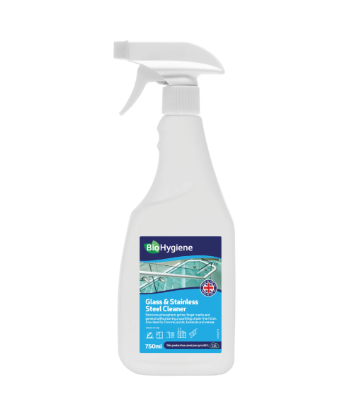 BioHygiene Glass & Stainless Steel Cleaner 750ml | Eco-Friendly Streak-Free Shine