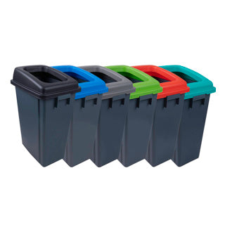 Eco Recycling Buddy Bin 60L & Lid Red - 105211 | Mobile Recycling Bin with Clip‑On Lid