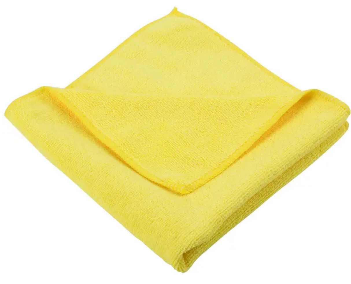 Single Premium Microfibre Yellow Cloth – 40x40cm | Reusable & Lint-Free Cleaning