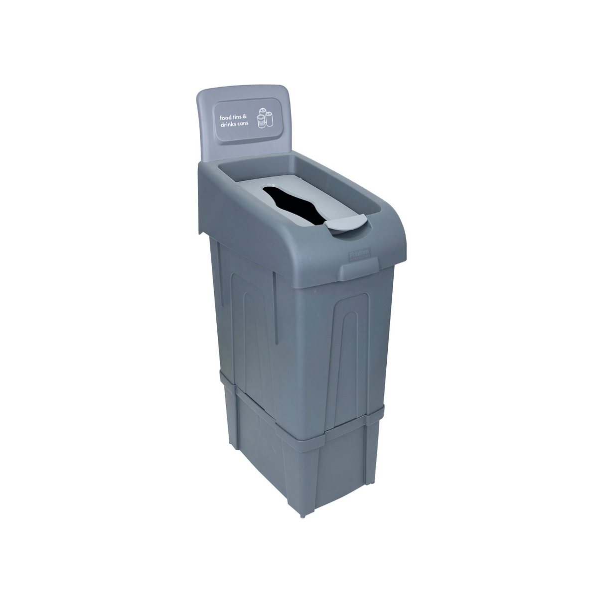 Procycle 80L Grey-Metal Recycling Bin ROB105173GRY | With Lid & Back Panel