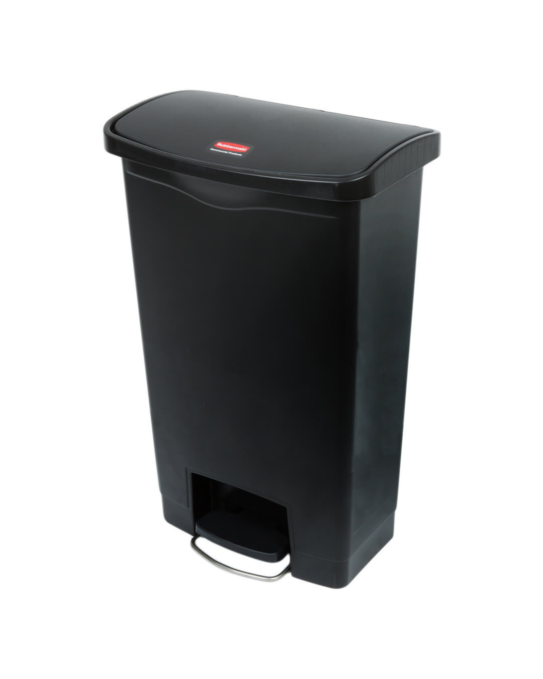 Rubbermaid Resin Front Step Bin 50L Black - 1883611 - CB172‑BK | Hands‑Free Commercial Waste Bin