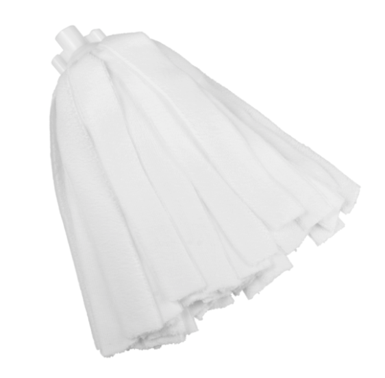 Vikan Microfibre Socket Mop White 200g - professional cleaning mop with soft microfiber strands.