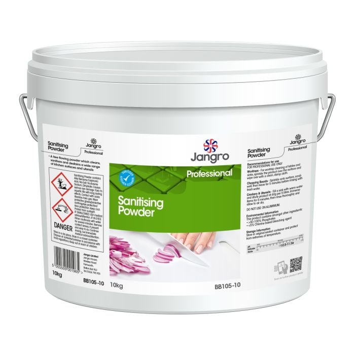 Jangro Sanitising Powder 10kg | BB105-10 | Kitchen Surface & Utensil Cleaner
