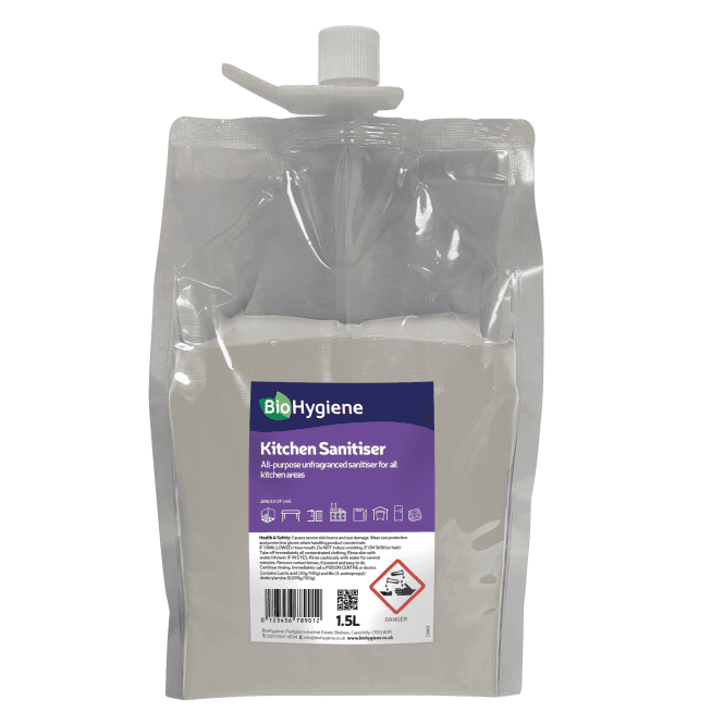 BioHygiene Kitchen Sanitiser 1.5L - Dosing Pouch Concentrate