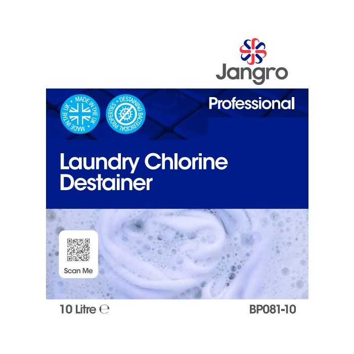 Jangro Laundry Chlorine Destainer 10L - BP081-10 | Powerful Fabric Stain Remover