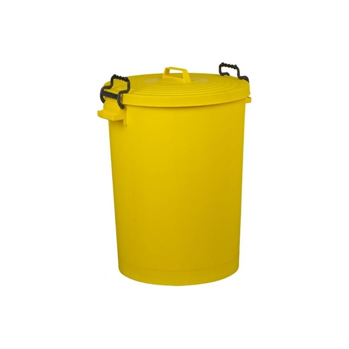 Hillbrush Dustbin 110L Yellow CL025-Y PD110Y - Heavy-Duty Waste Bin for Commercial Use
