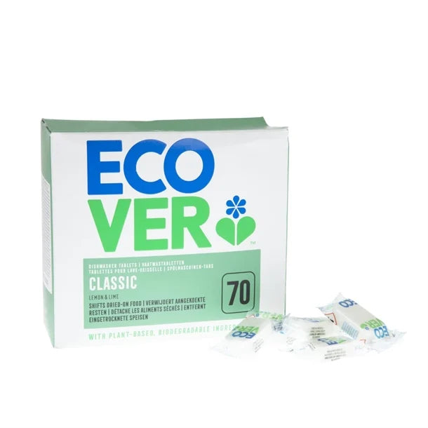Ecover Classic Dishwasher Tablets 70 Pack - Eco-Friendly Lemon & Lime