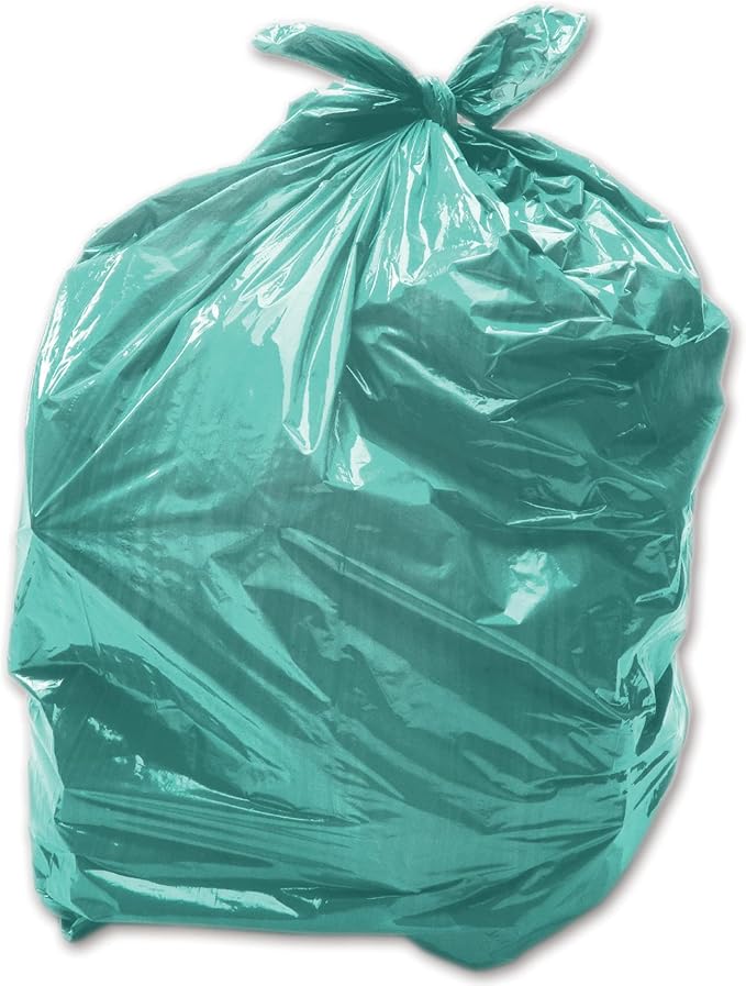 Compactor Green Tint Sacks – large plastic garbage bag, 20 x 33 x 47 inches.