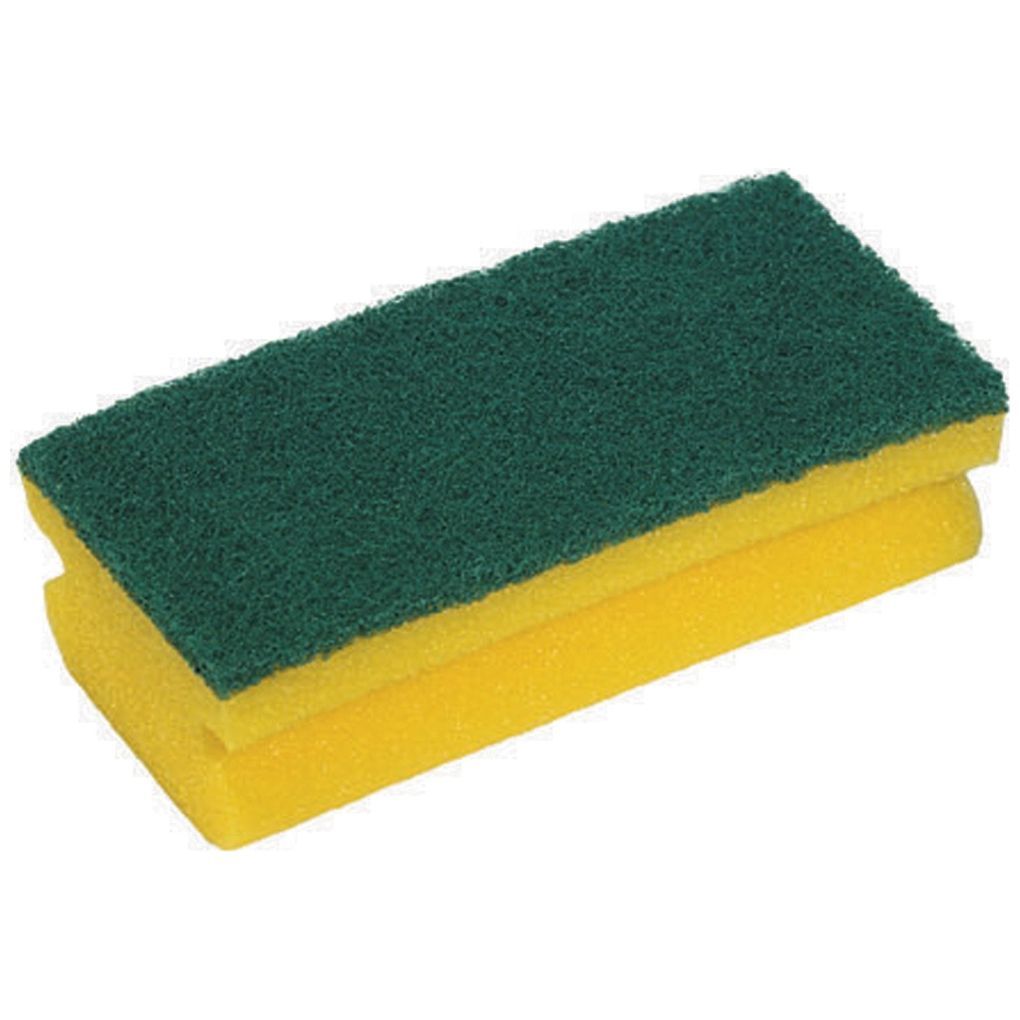 Abrasive Easigrip Sponge Scourers - Yellow/Green, Pack of 10 | HL006 I01410701