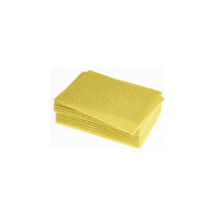 Colour Coded Scouring Pads - Yellow, 230mm x 150mm, Pack of 10 | HL008-Y