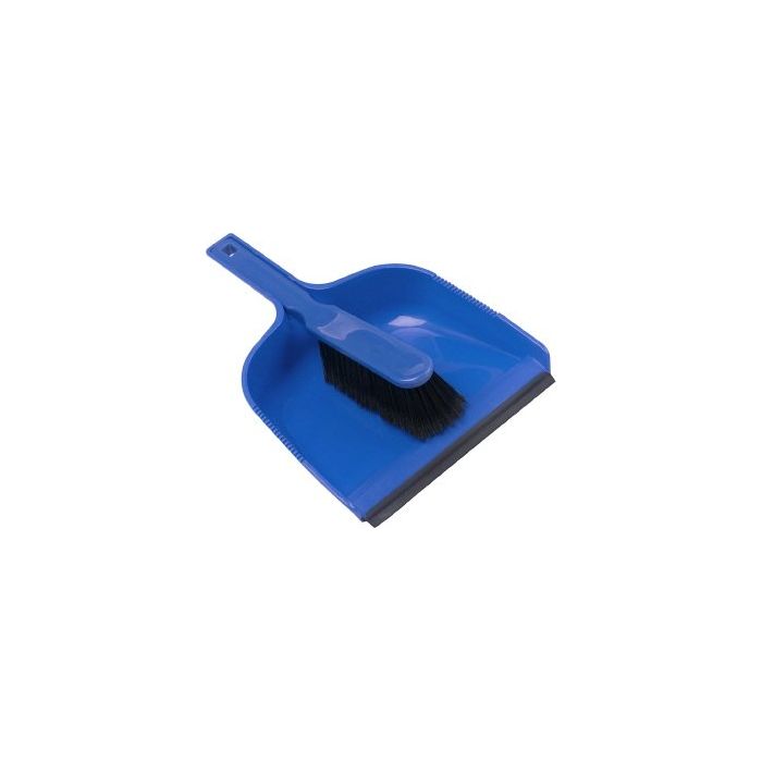 Plastic Dustpan & Brush Set - Soft Blue HN070-B - 102940 | Lightweight & Durable