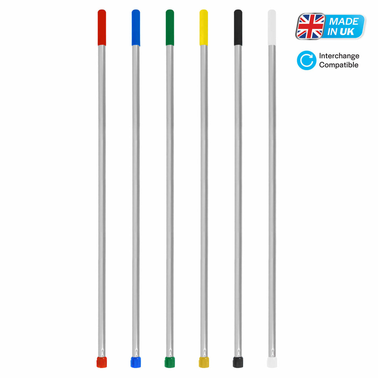 Interchange Aluminium Handle Red - 920044 | Lightweight Colour‑Coded Mop Handle