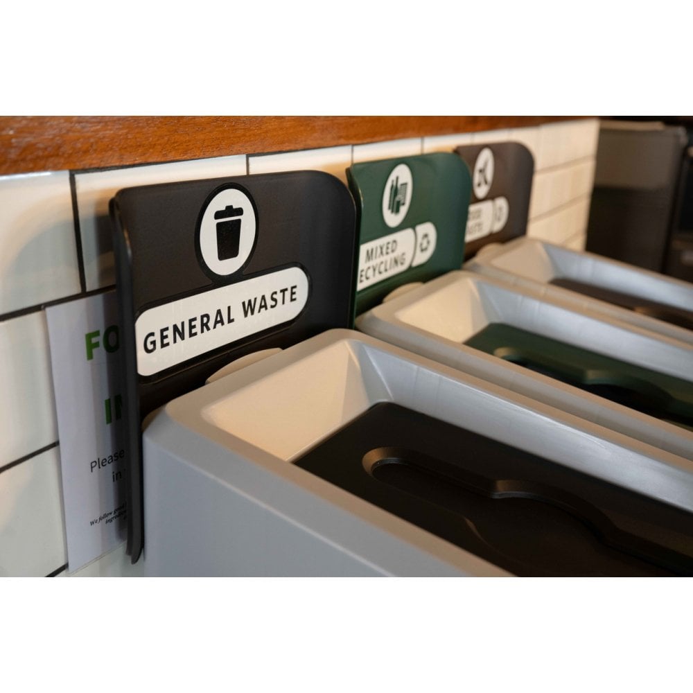 Slim Jim 3-Stream Recycling Station CB370 | General, Mixed & Food Waste Bin