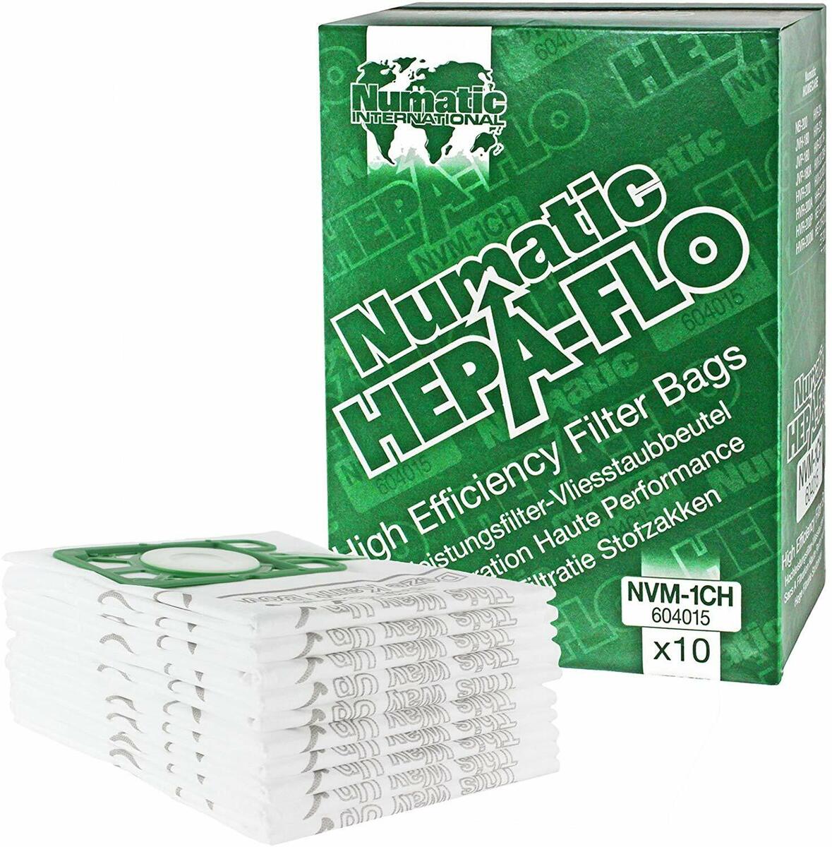 Numatic HepaFlo Vacuum Bags NVM-1C x10 – FA171 / 604015 | High-Efficiency Dust Filtration