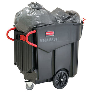 Rubbermaid Mega BRUTE Mobile Waste Collector 450L Black - FG9W7300BLA | High‑Capacity Commercial Waste Cart