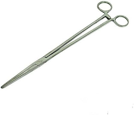 10" Straight Forceps – stainless steel, lockable position for secure handling.