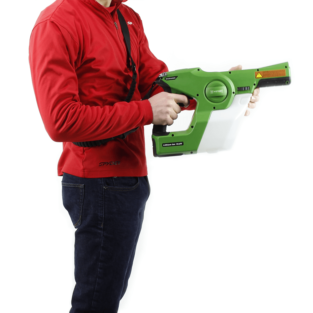 Victory Electrostatic Sprayer Gun Pro – handheld device for efficient disinfecting and sanitizing.
