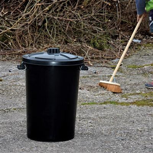 Standard Refuse Bin Black Plastic 90L - 101688 CL009‑B | Durable Commercial Waste Bin