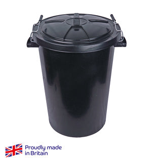 Standard Refuse Bin Black Plastic 90L - 101688 CL009‑B | Durable Commercial Waste Bin