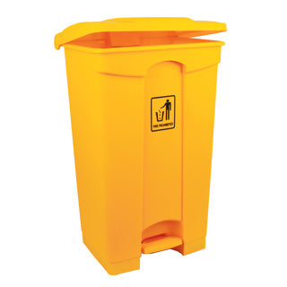 Pedal Bin Polypropylene 87L Yellow - 101711 | Large Hands‑Free Hygiene Bin