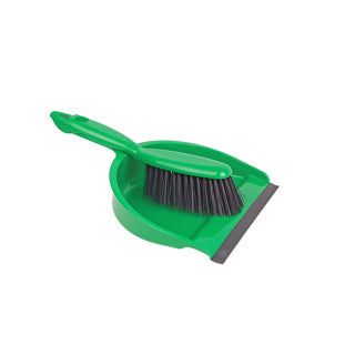 Dustpan & Brush Set Stiff Green - HN071-G 102942 | Heavy-Duty Cleaning Tool